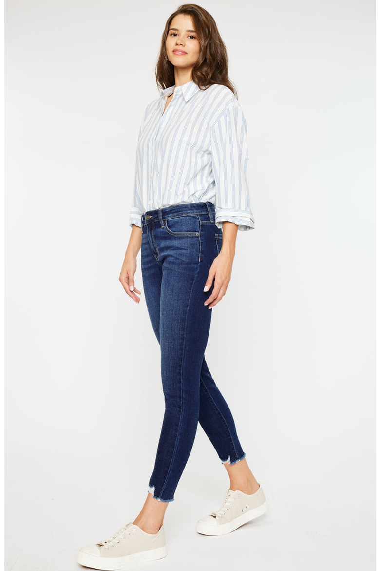 Willowbrook Essentials Mid Rise Ankle Skinny Jeans, Alternate, color, Dark Wash