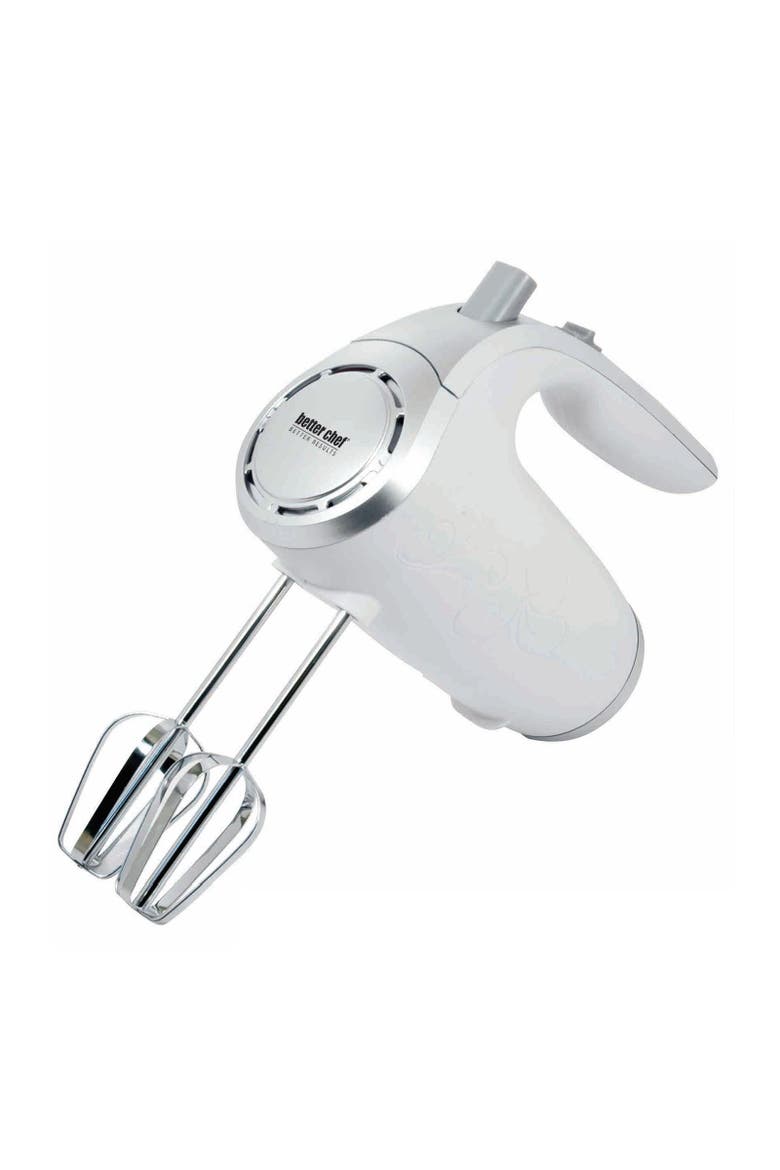 5-Speed 150-Watt Hand Mixer White w/ Silver Accents, Main, color, White