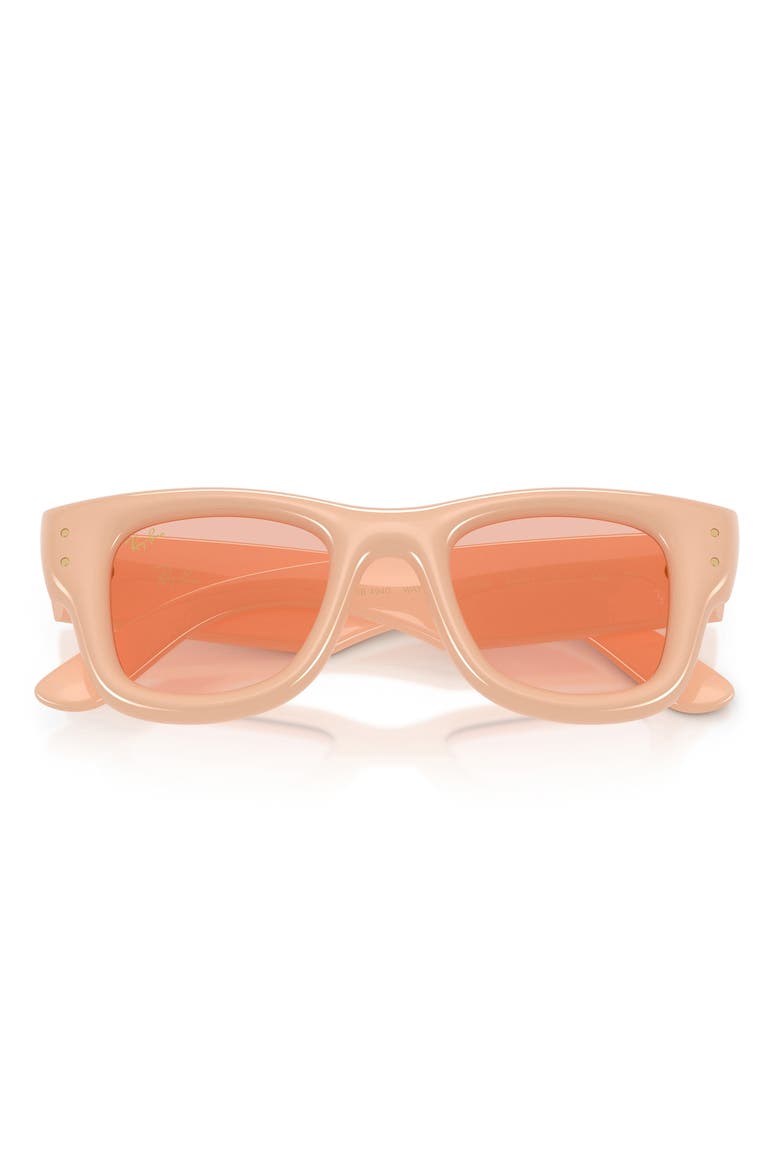 Wayfarer Puffer 47mm Square Sunglasses, Alternate, color, SOLID NUDE / DARK PINK