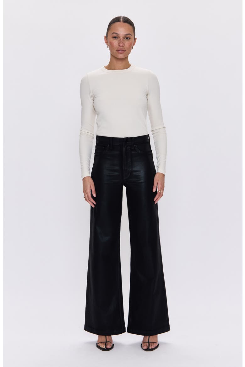 Lana Wide Leg Jeans, Alternate, color, COATED NOIR