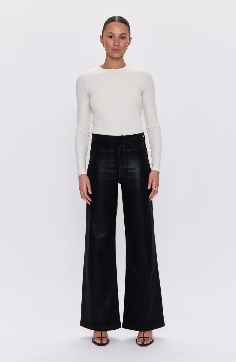 Pistola Lana Wide Leg Jeans, Alternate, color, Coated Noir