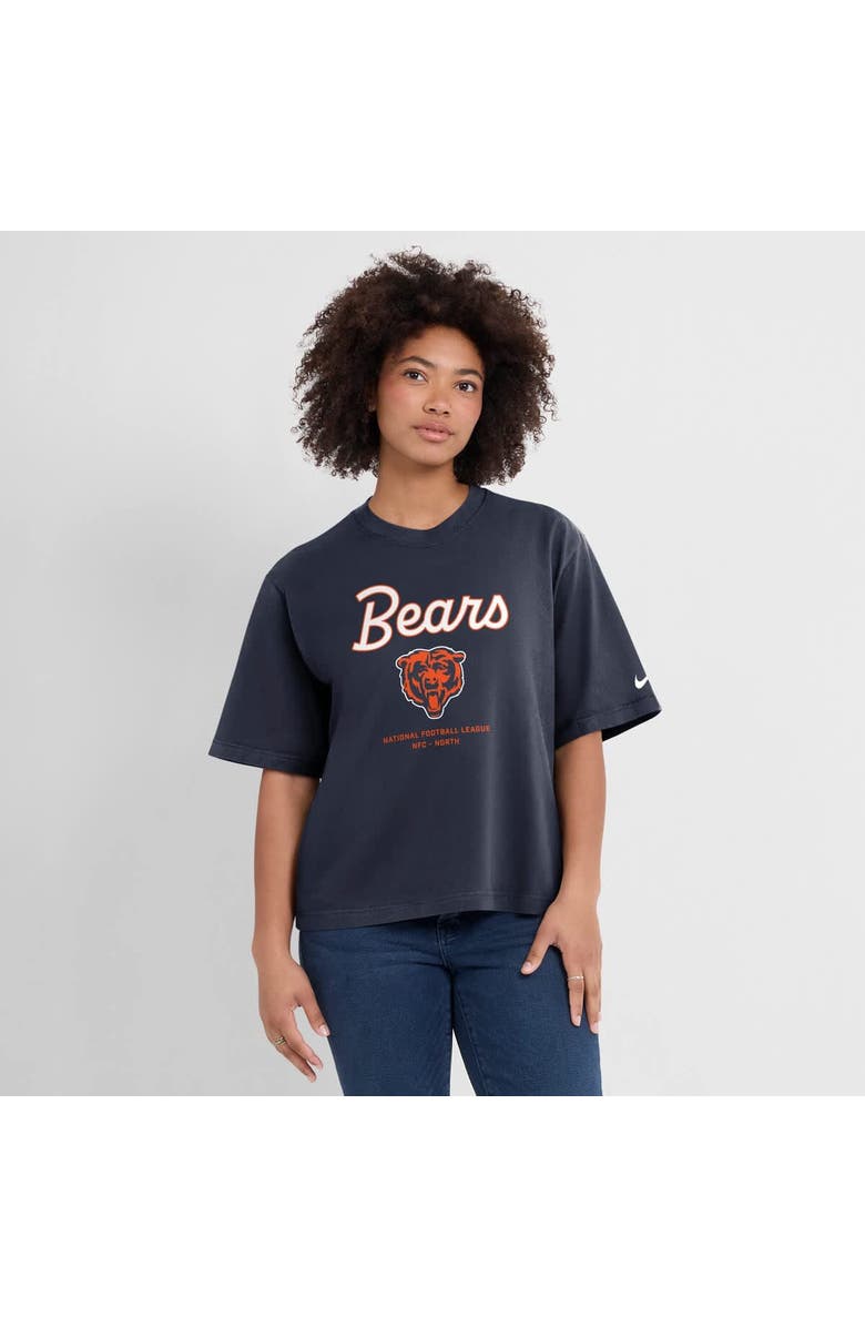 Nike Women's Nike Navy Chicago Bears Essential Script Relaxed Boxy T-Shirt, Main, color, Navy
