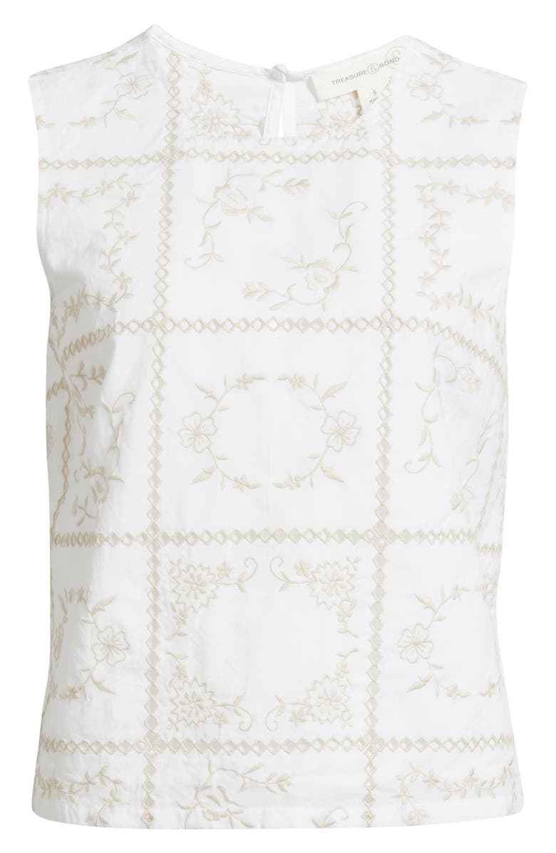 Treasure & Bond Floral Embroidered Top, Alternate, color, White