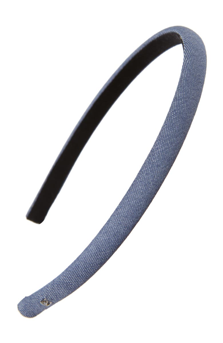Alexandre de Paris Thin Denim Headband, Main, color, 