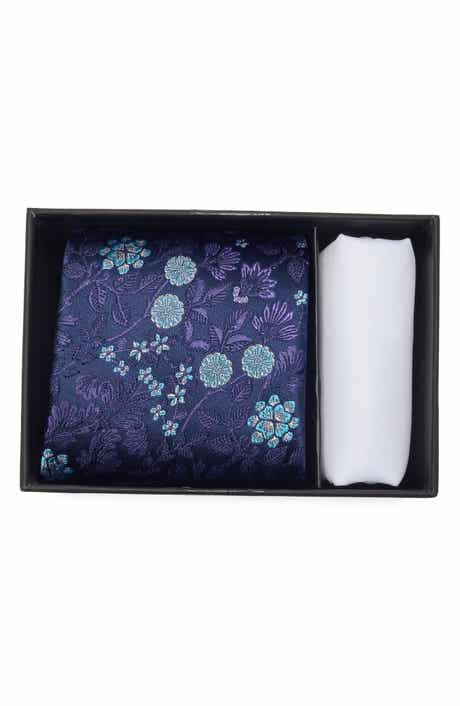 Laurier Floral Silk Blend Tie & Pocket Square Set