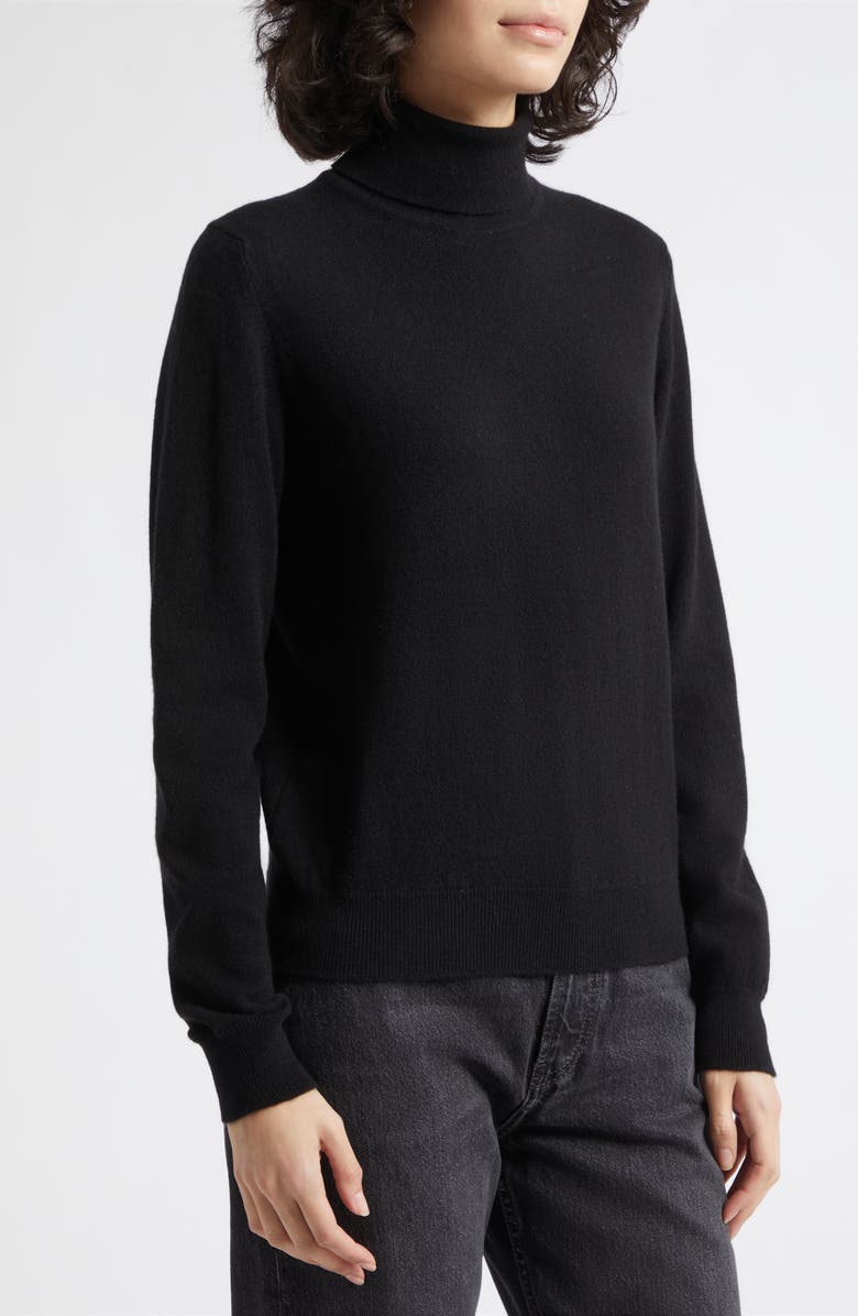 Johnstons of Elgin Iris Cashmere Turtleneck Sweater, Alternate, color, Black