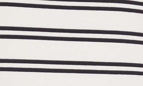 Three Dots Stripe Scoop Neck Stretch Cotton Top In Egret/black Stripe