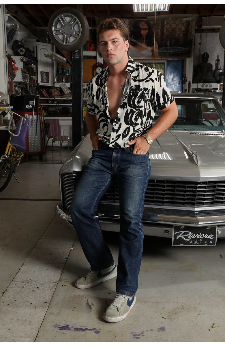 Ledger & Ford Redondo Abstract Shirt, Alternate, color, Black