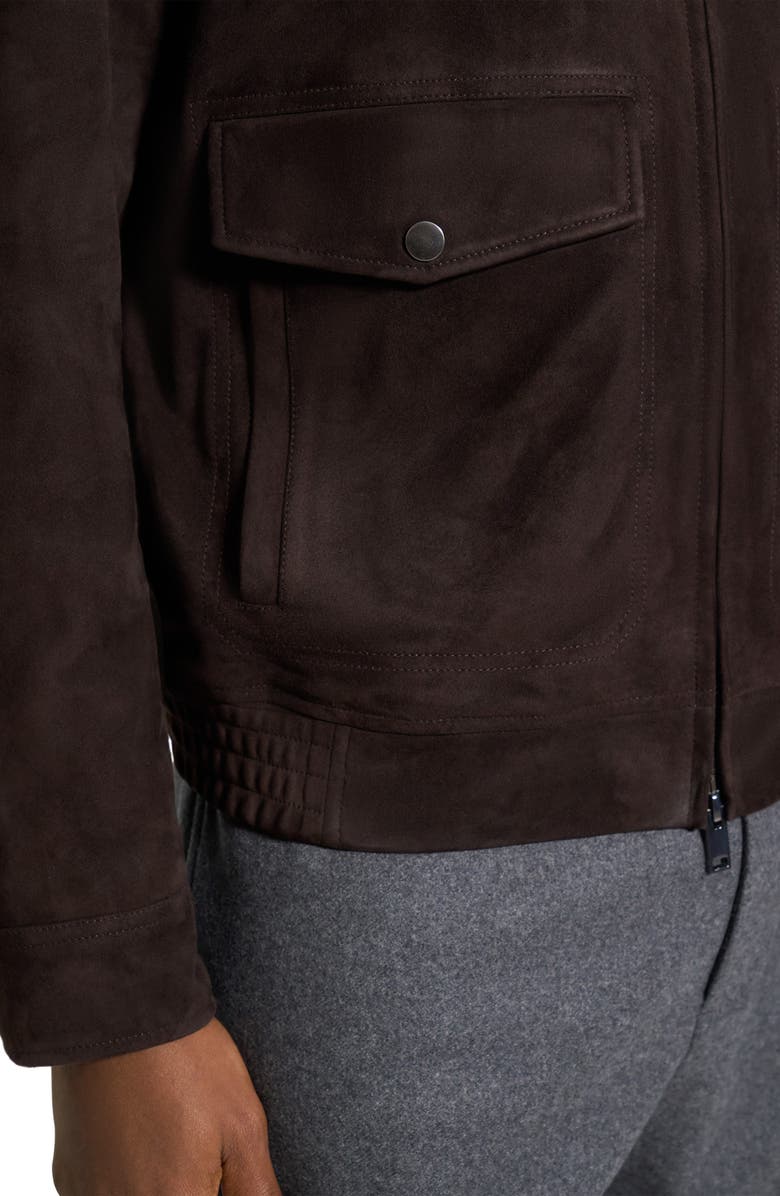 Theory Reece Leather Aviator Jacket, Alternate, color, Brownwood