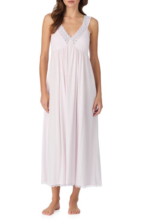 Lace Trim Ballet Cotton Blend Nightgown