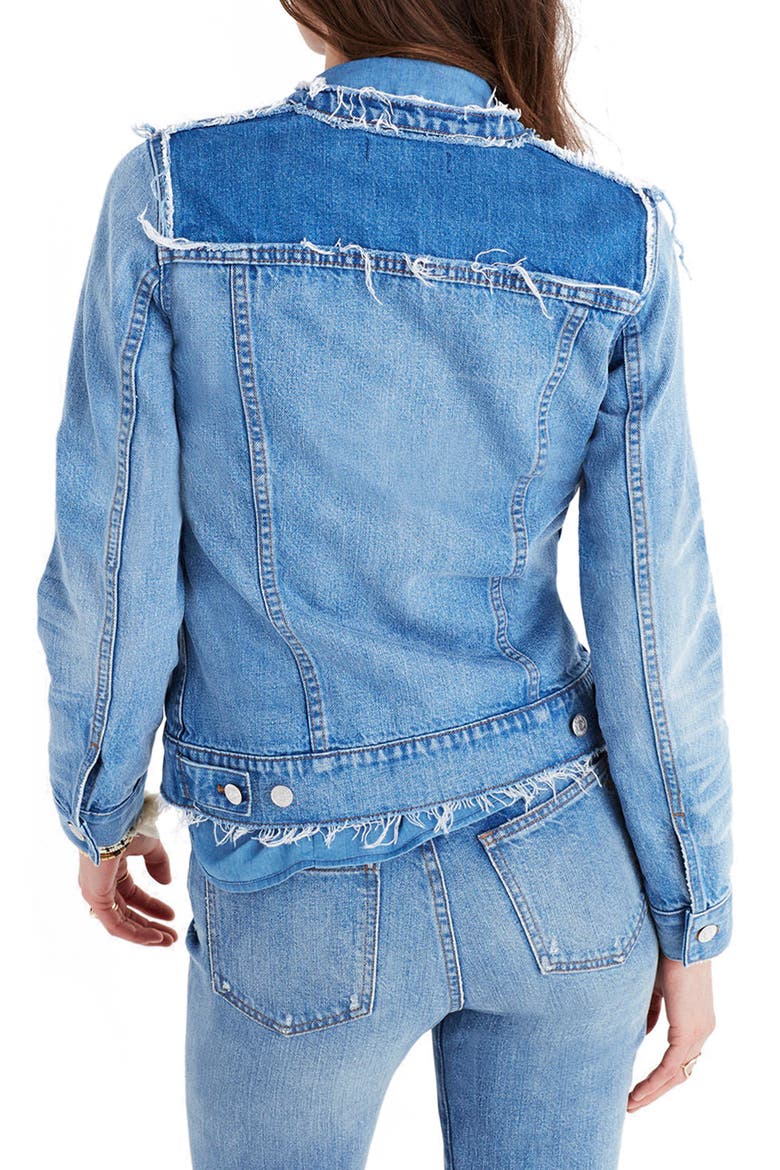 Distressed Denim Jacket, Alternate, color, THUNDER CLOUD WASH