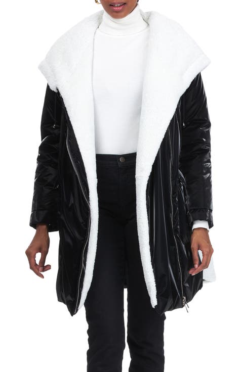 Quilted Parka With Genuine Shearling