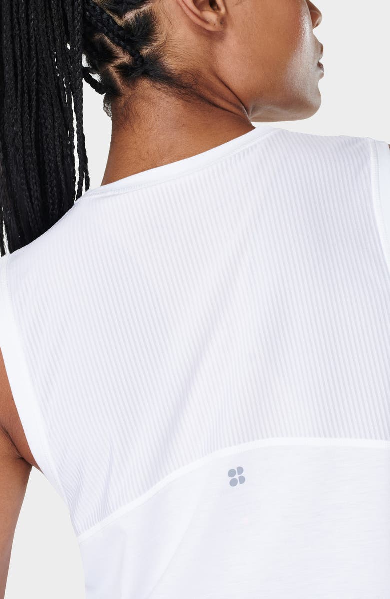 Sweaty Betty Breathe Easy Crop Seamless Muscle Tank, Alternate, color, White