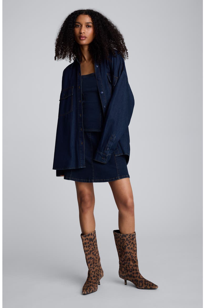 Oversize Denim Shirt, Alternate, color, OCEAN RINSE WASH