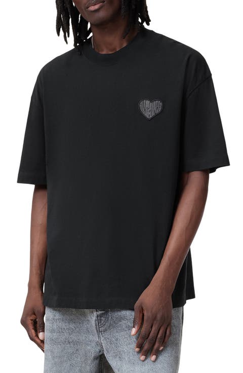 Lover Oversize Heart Appliqué Cotton T-Shirt