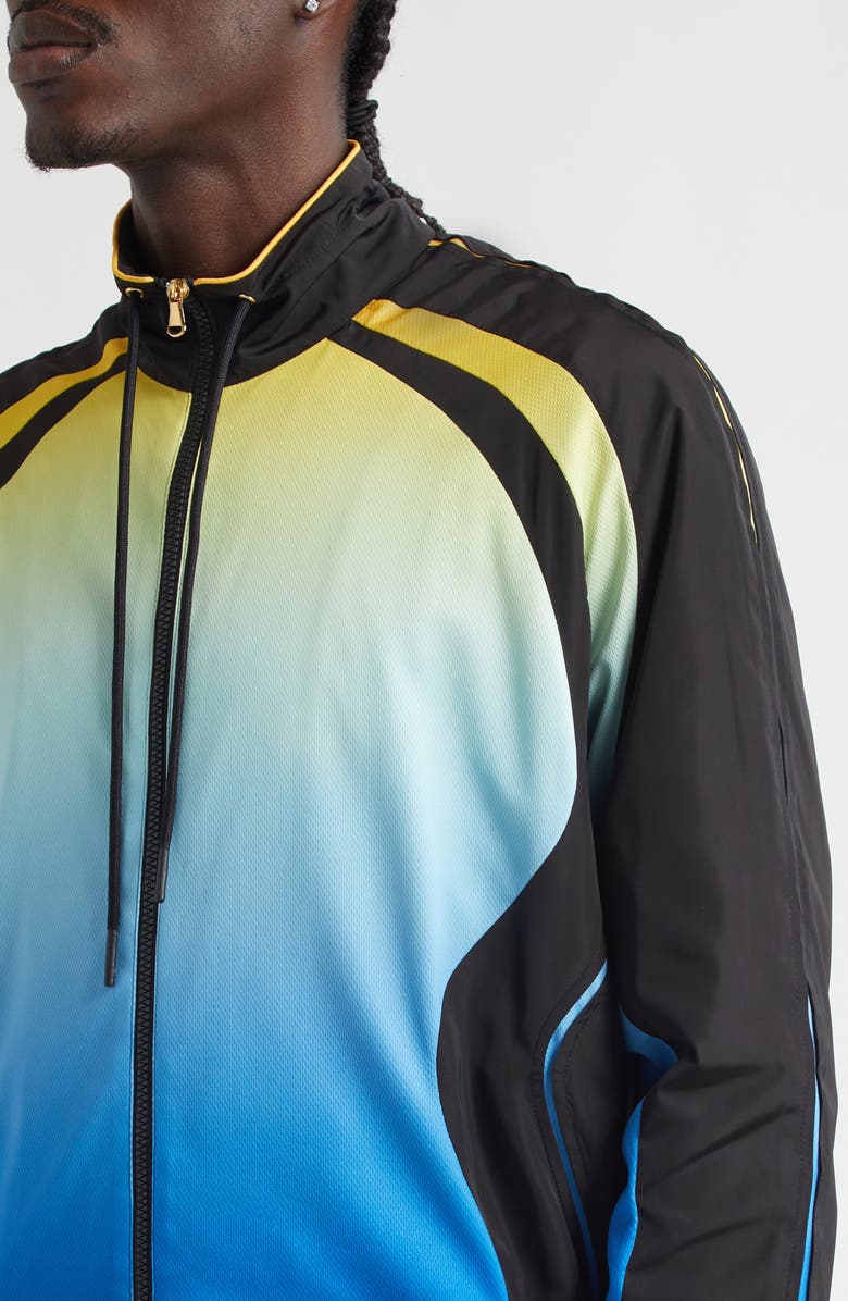 Casablanca Football Windbreaker Jacket, Alternate, color, Birdseye Mesh Black Gradient