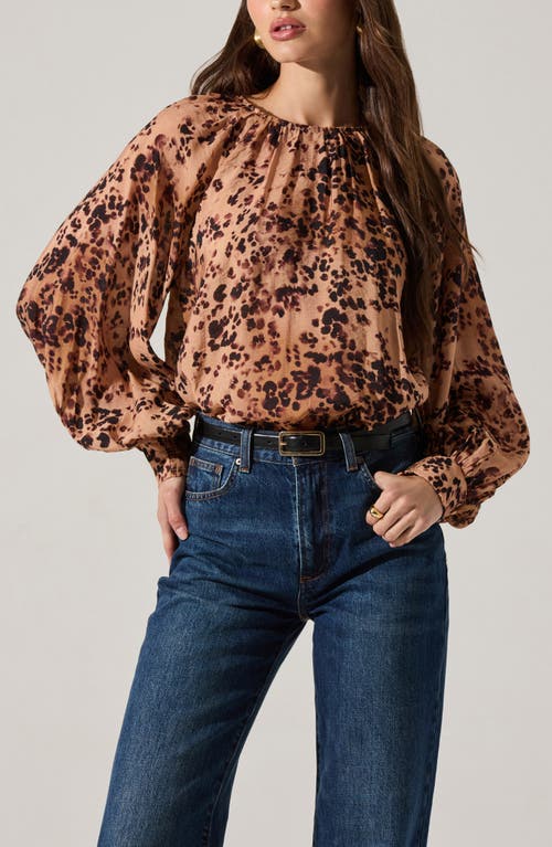 Astr The Label Reyen Long Sleeve Top In Brown