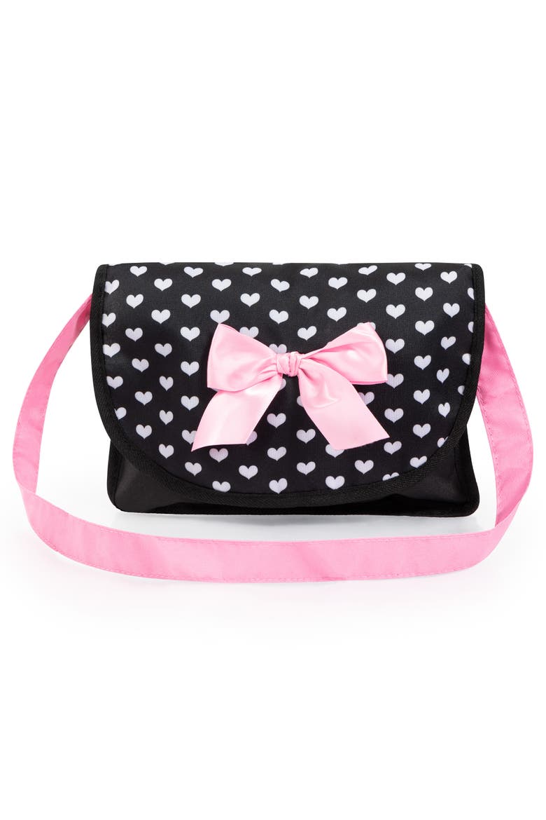 Travel 9 Piece Set Black, Pink, Hearts, for Dolls Up to 18 Inches, Alternate, color, Multicolored