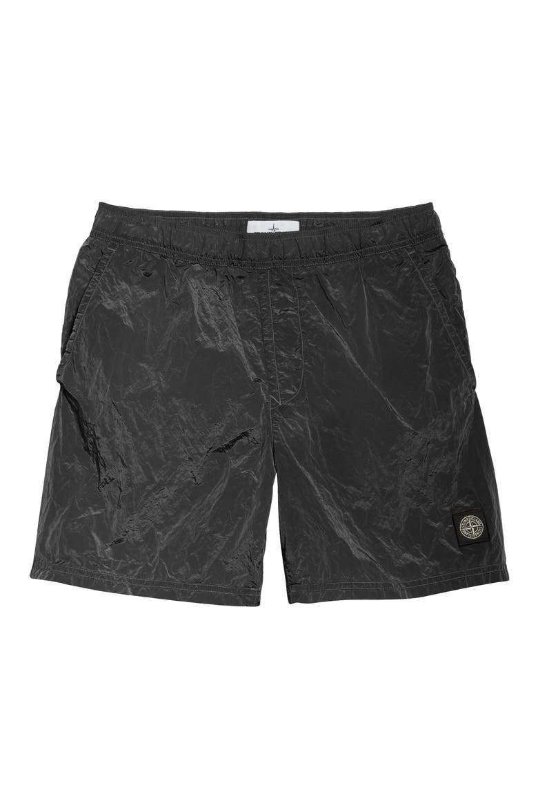 Nylon Swim Trunks, Alternate, color, BLACK