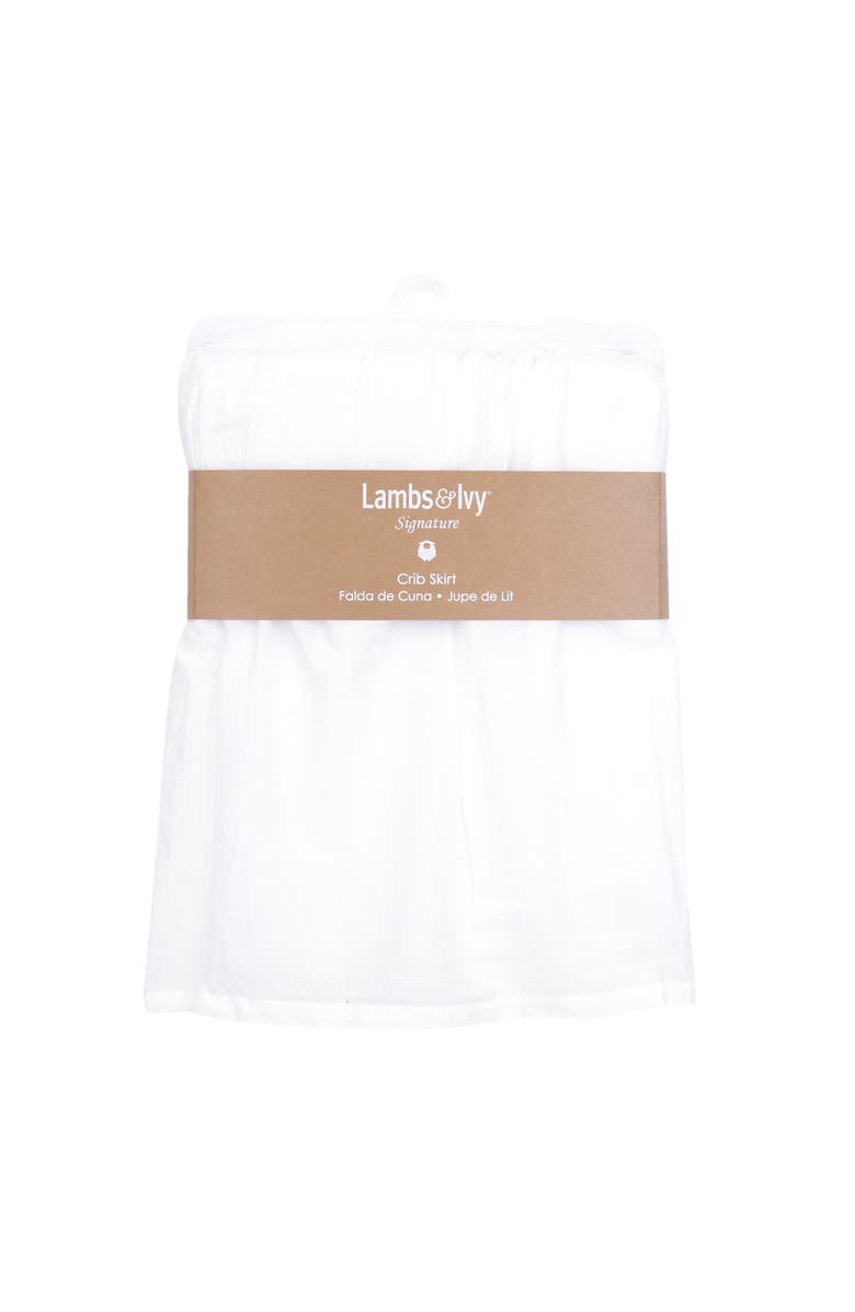Lambs & Ivy Signature Cotton Voile Ruffled Crib Skirt, Alternate, color, White