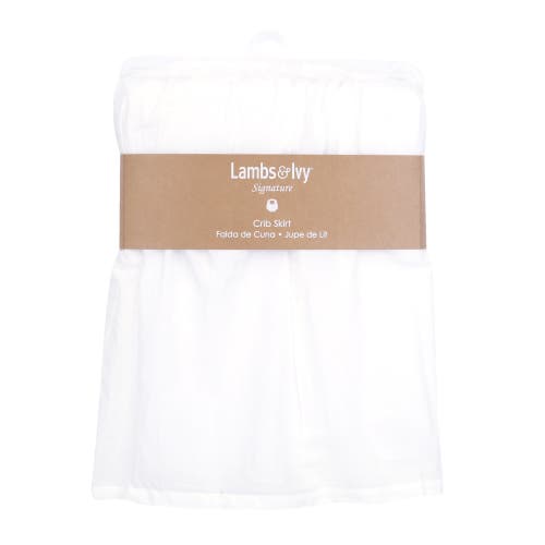 Lambs & Ivy Signature Cotton Voile Ruffled Crib Skirt In White