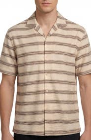 Report Collection Textured Knit Camp Shirt