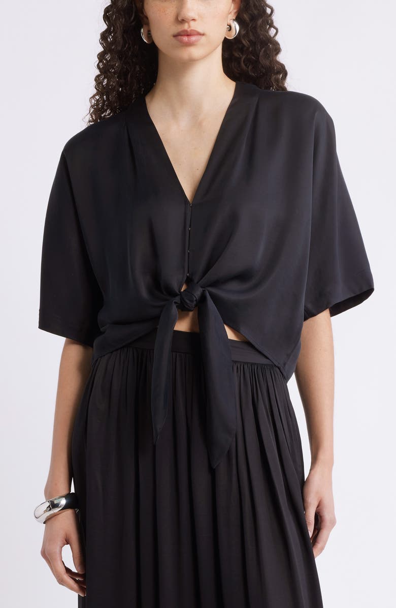 Nordstrom Tie Front Crop Top, Main, color,