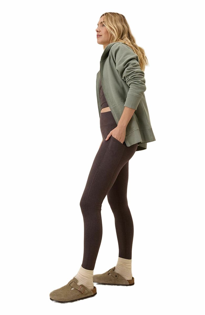 Pact On the Go-To Pocket Legging, Alternate, color, Chocolate Heather