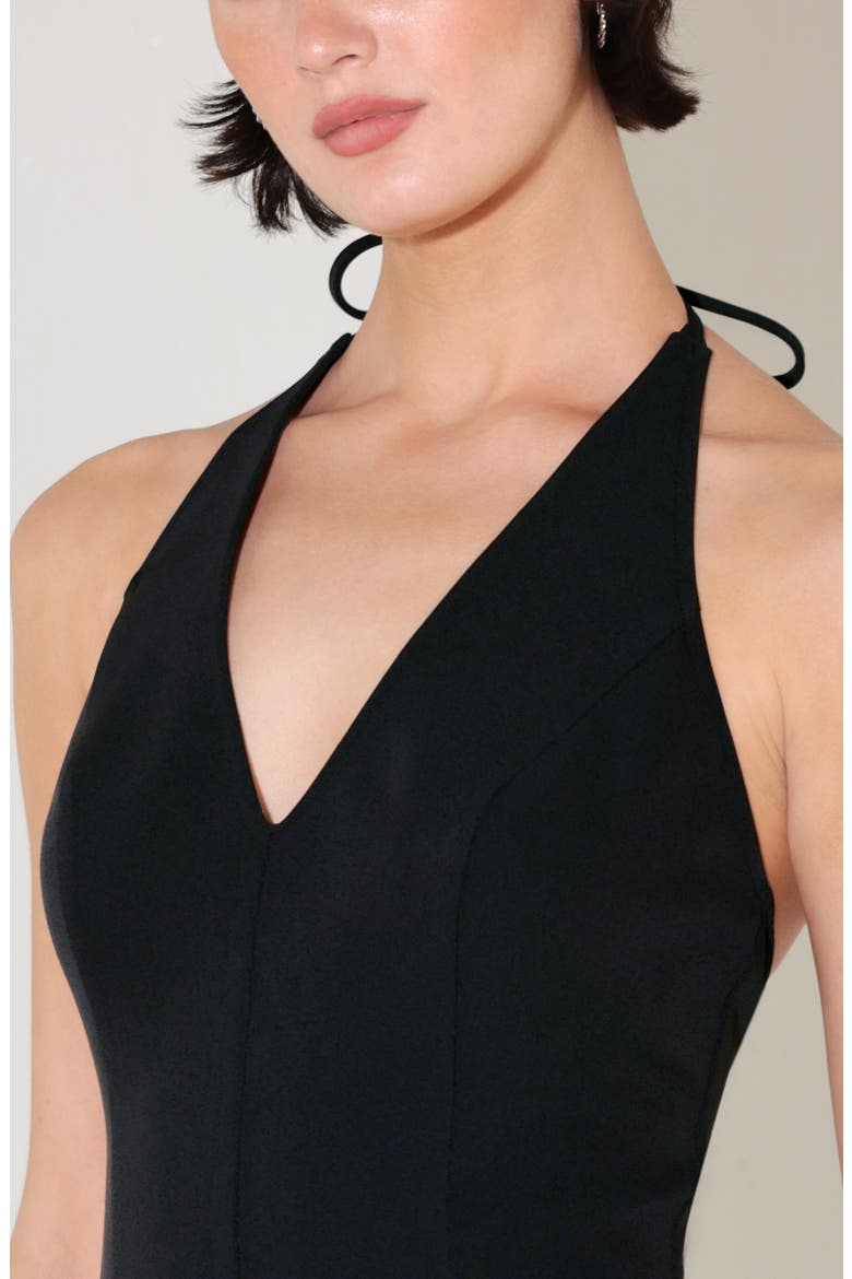 Halter Neck Minidress, Alternate, color, BLACK
