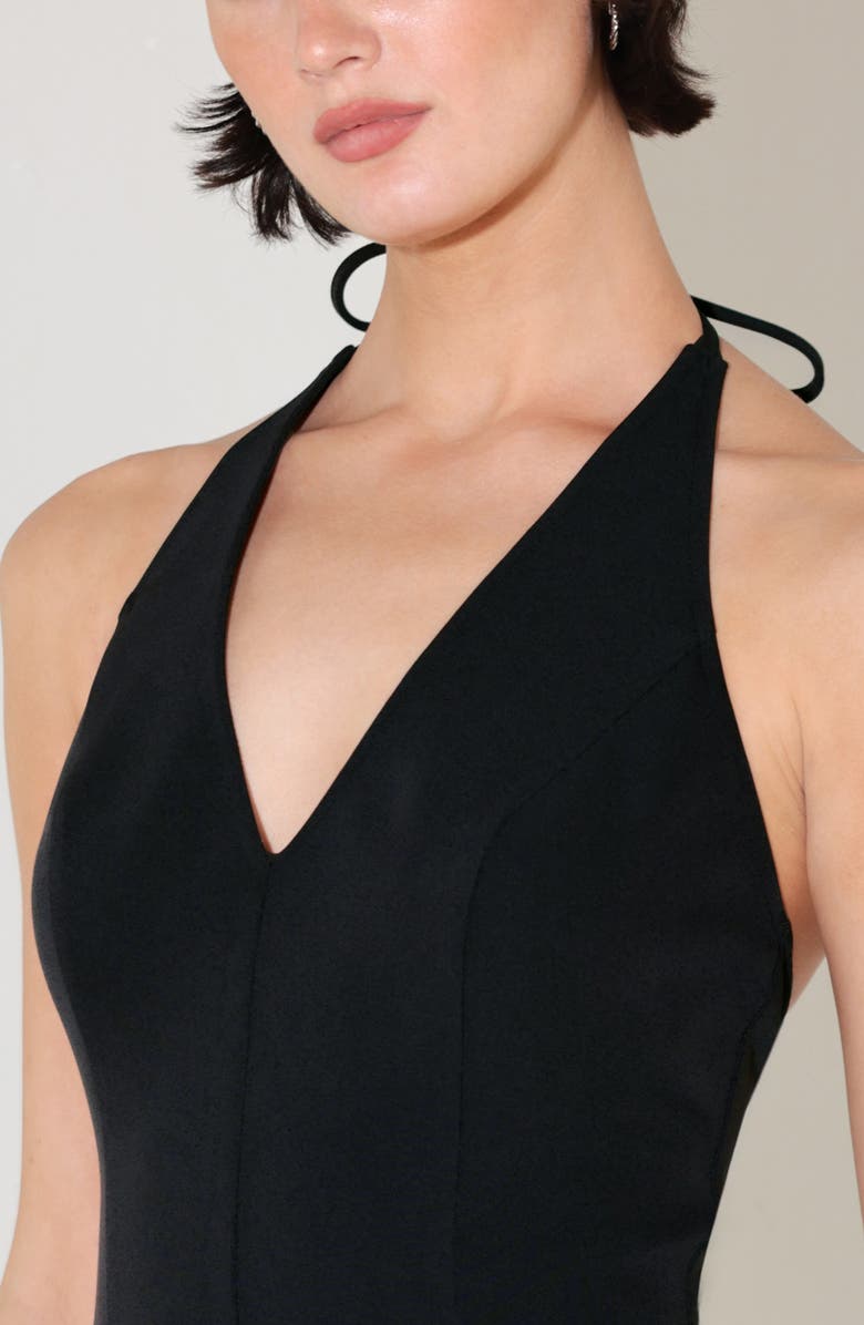 FREEMARKET Halter Neck Minidress, Alternate, color, Black