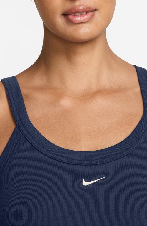 Nike Sportswear Chill Knit Tight Rib Midi Dress In Blue