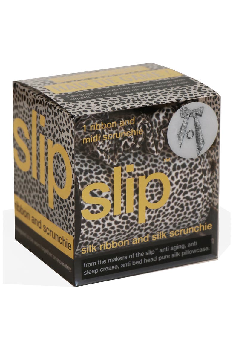 Pure Silk Hair Ribbon, Alternate, color, LEOPARD