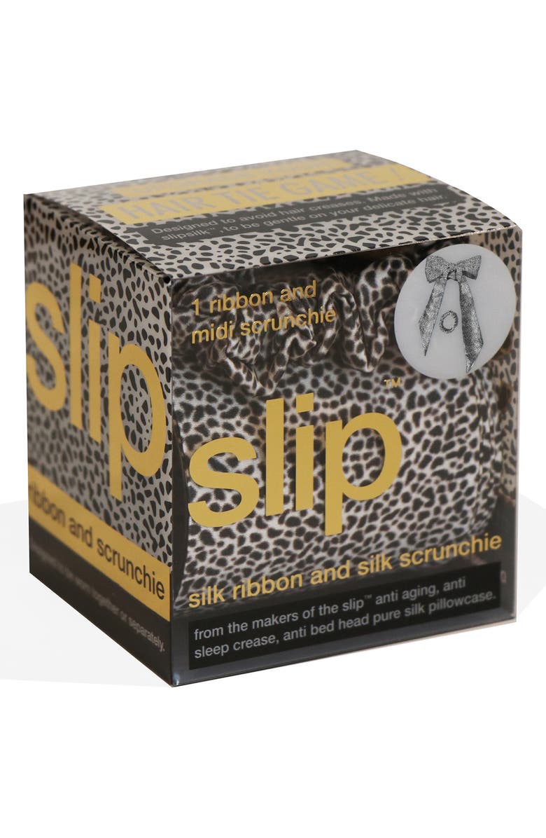 slip Pure Silk Hair Ribbon, Alternate, color, Leopard