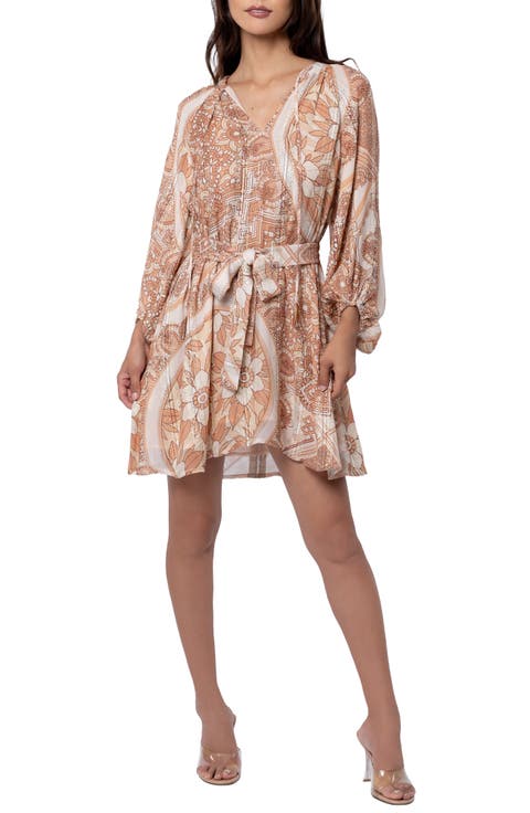 Sonia Metallic Long Sleeve Minidress