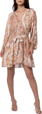 CIEBON Sonia Metallic Long Sleeve Minidress