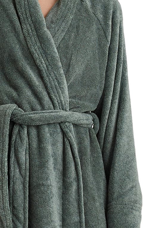 Papinelle Long Plush Robe In Deep Moss