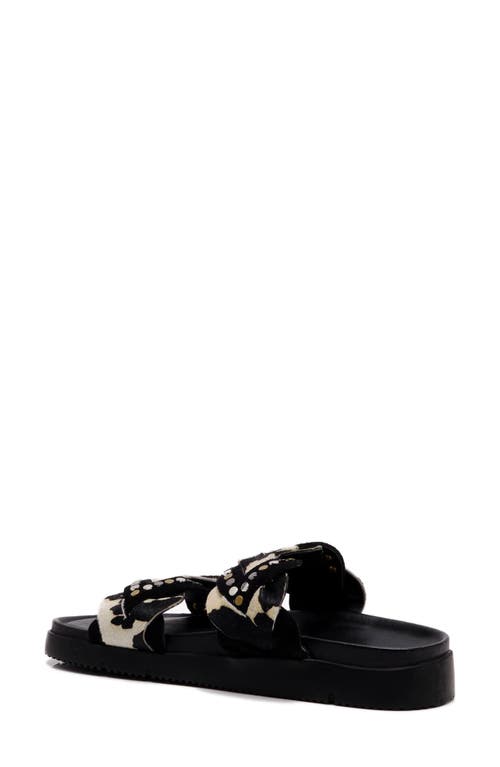 Free People Leo Genuine Calf Hair Sandal In Black Calf Hair