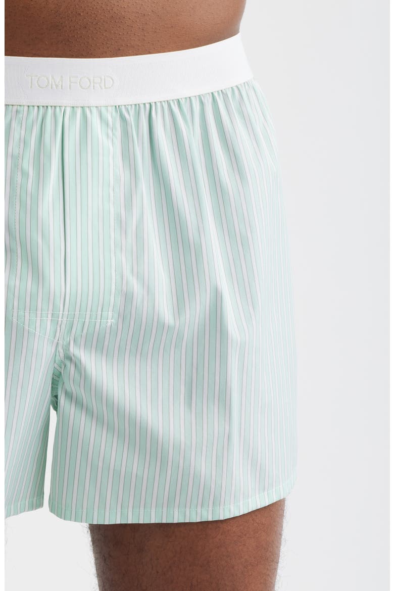 Cotton Poplin Boxer Shorts, Alternate, color, LIGHT GREEN/ WHITE