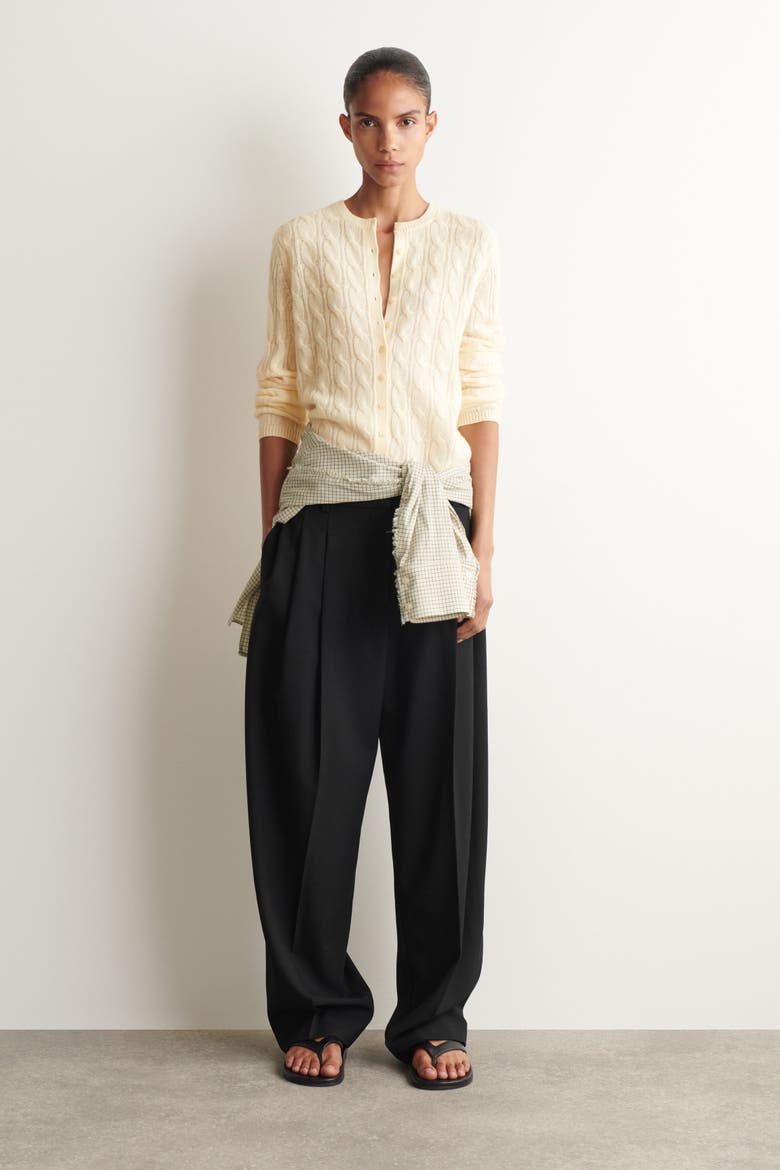 Cable-knit Cashmere Cardigan, Alternate, color, IVORY