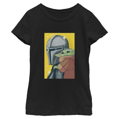 Girl's Star Wars The Mandalorian and Grogu Retro Animated The Child Art  Graphic T-Shirt