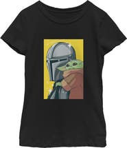 Star Wars: The Mandalorian and Grogu Girl's Star Wars The Mandalorian and Grogu Retro Animated The Child Art  Graphic T-Shirt