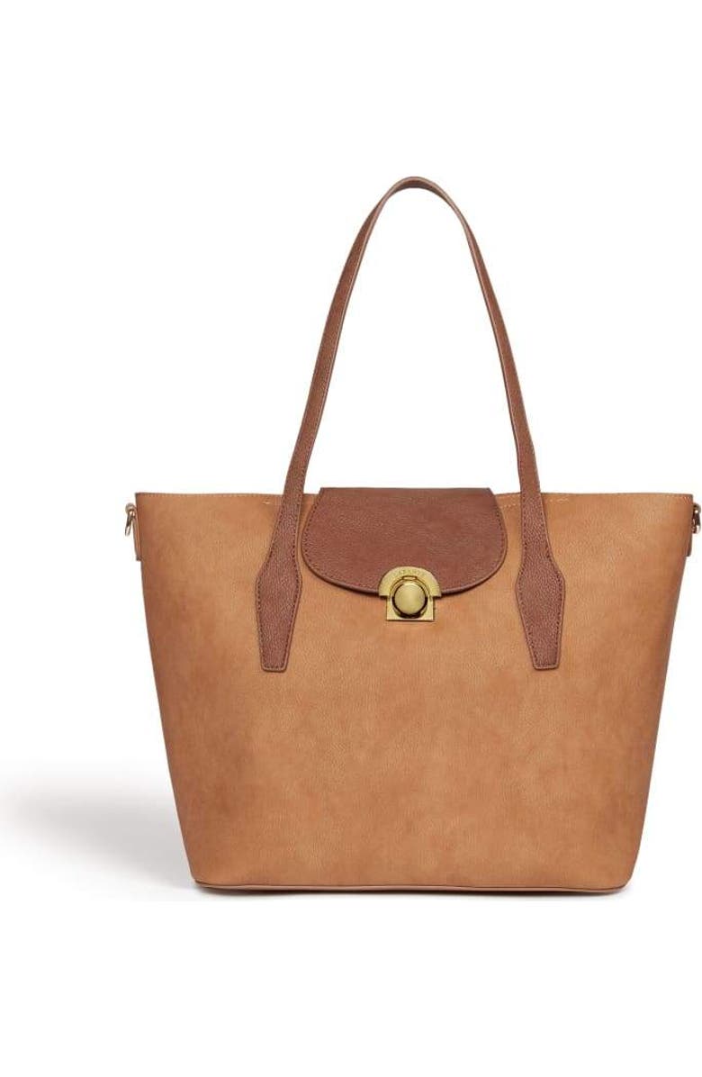 LaBante London Maple Brown Vegan Leather Tote Bag, Main, color, Brown