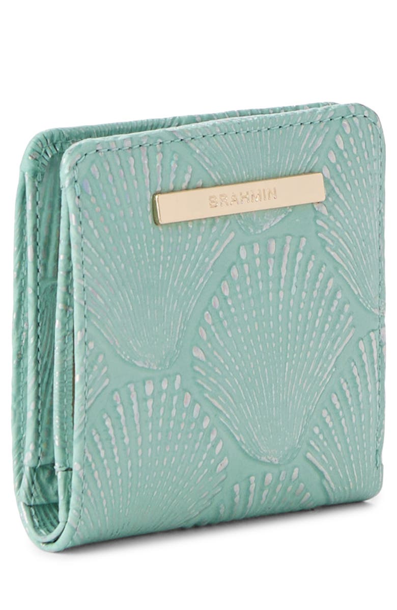 Brahmin Jane Embossed Leather Bifold Wallet, Alternate, color, Waterfall