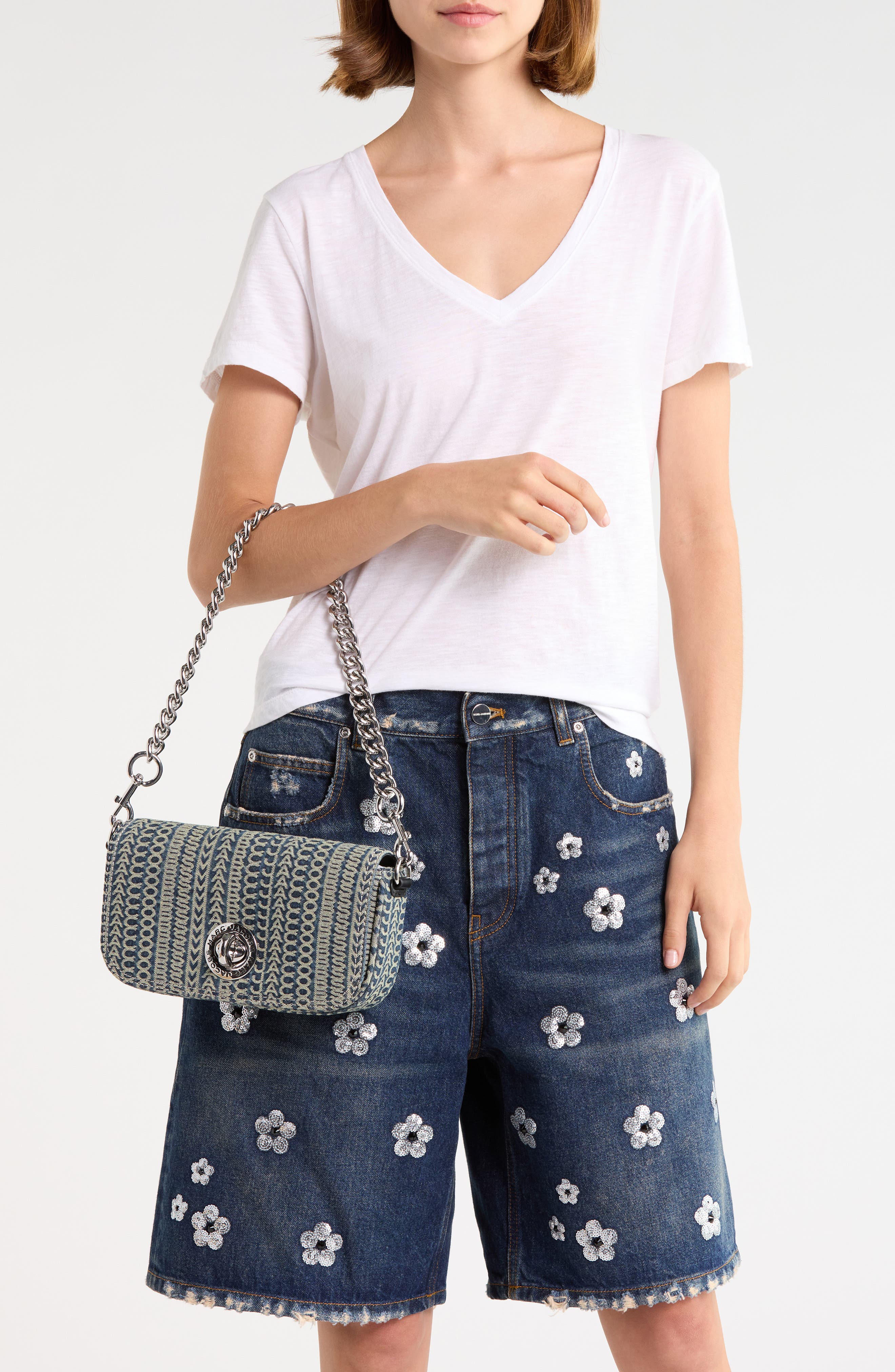 Monogram Pattern Shoulder Bag, Alternate, color, INDIGO