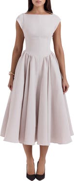 HOUSE OF CB Debutante Open Back Satin Midi Dress