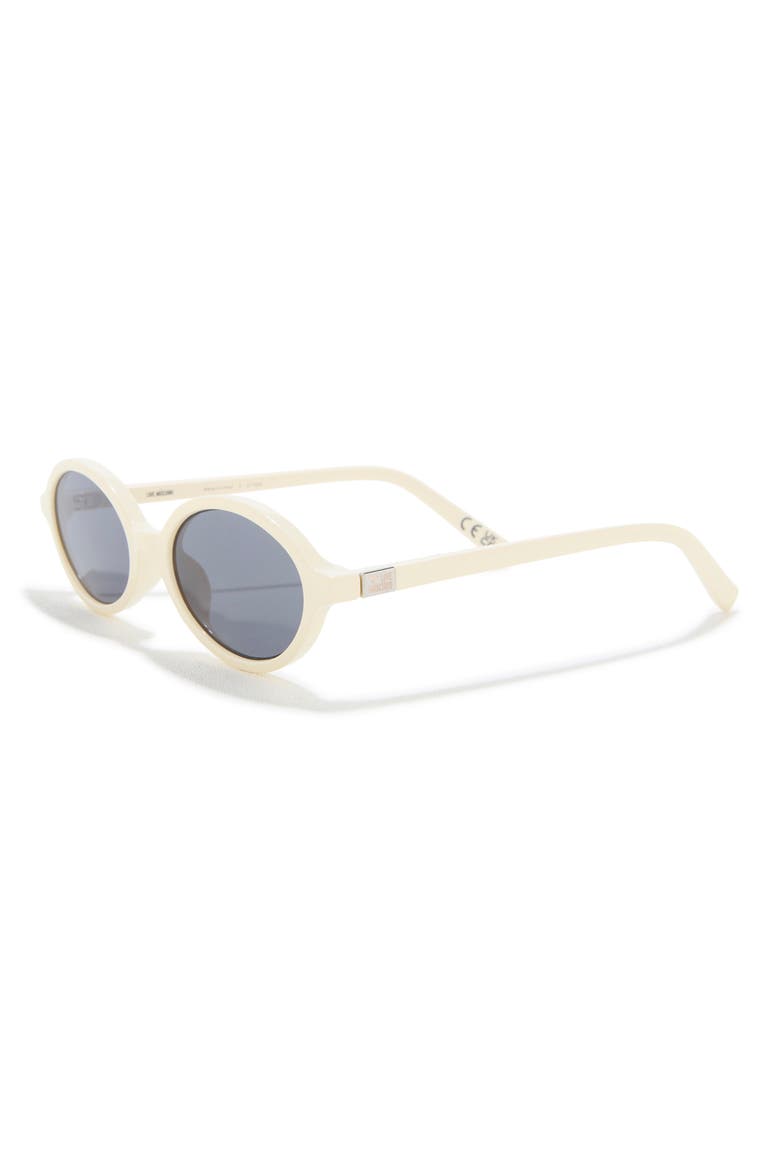 55mm Oval Sunglasses, Alternate, color, OFF WHITE OPAQUE