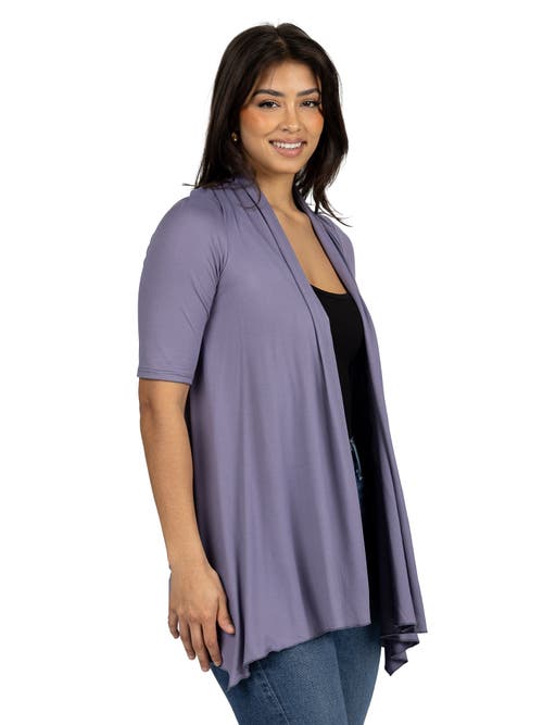 24seven Comfort Apparel Maternity Loose Fit Open Front Cardigan