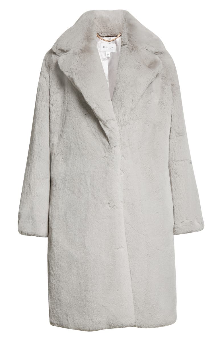 Milly Riley Faux Fur Coat, Alternate, color, 