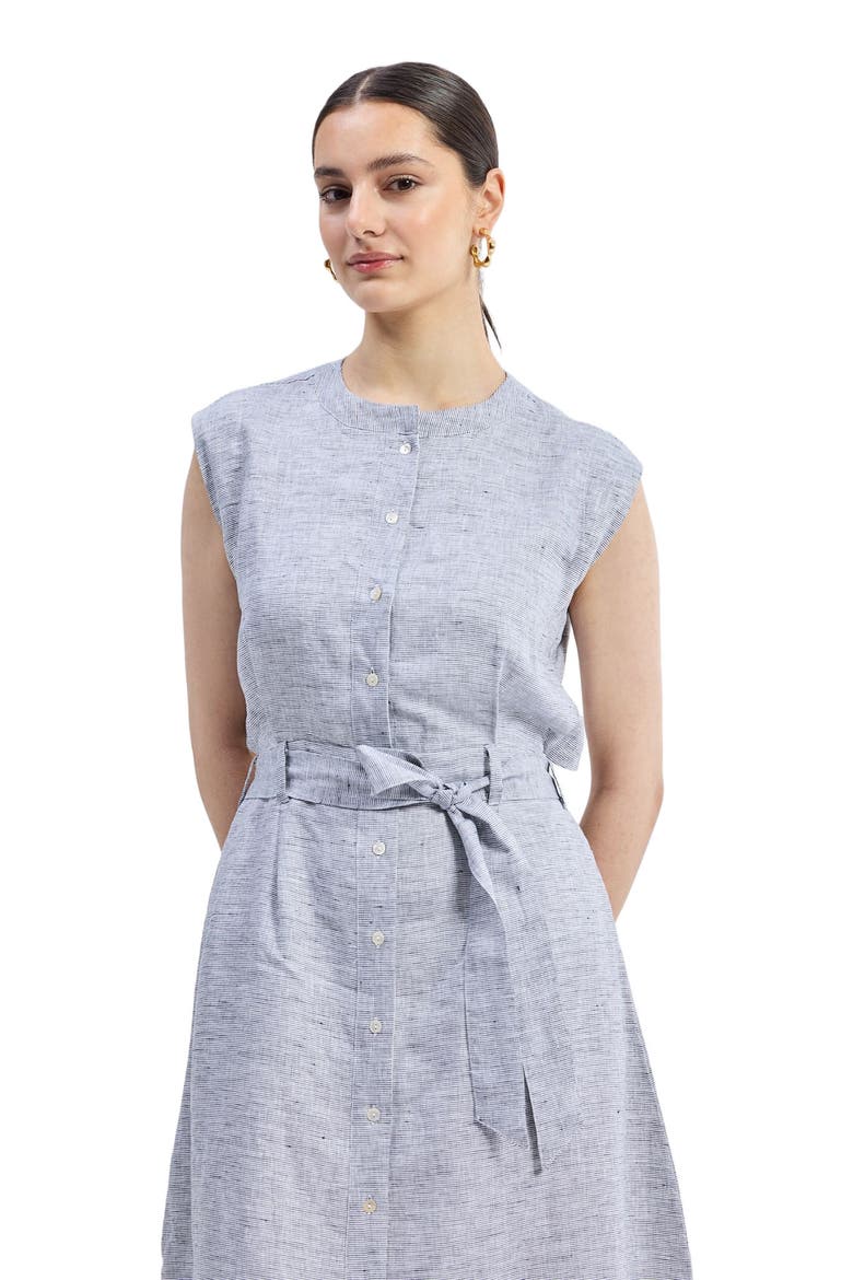 Back Cut Out Linen Dress, Alternate, color, Pin Striped