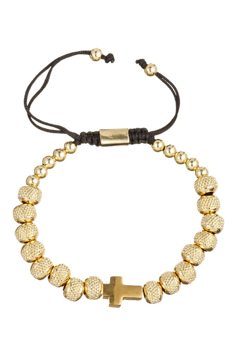 Men's Sivan Beaded Ball Slide Bracelet, Main, color, GOLD
